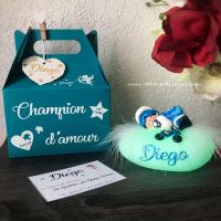 cadeau insolite pour une naissance, veilleuse bébé moto cross, utile et originale