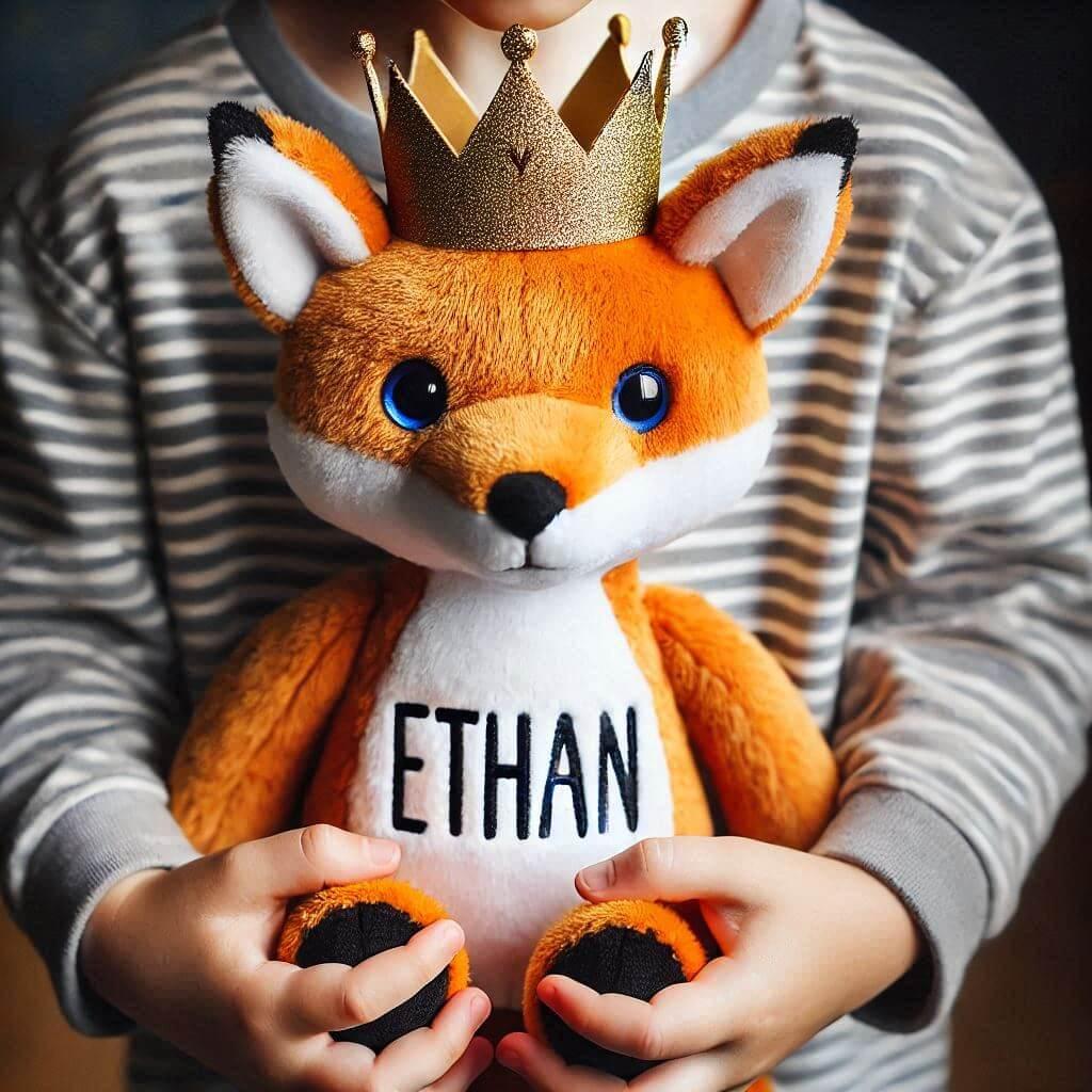 peluche renard personnalisée avec le prenom ethan