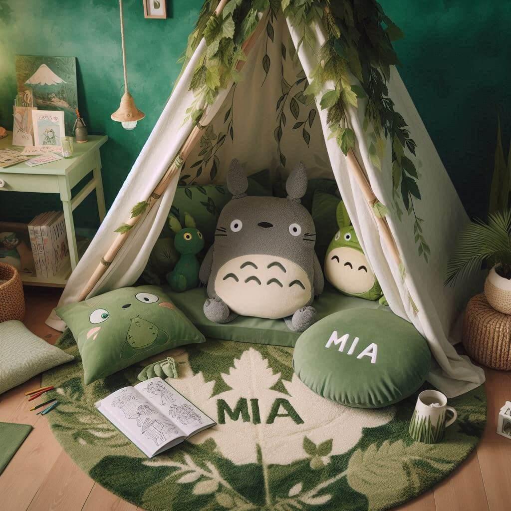 chambre prenom mia, theme verdure et totoro