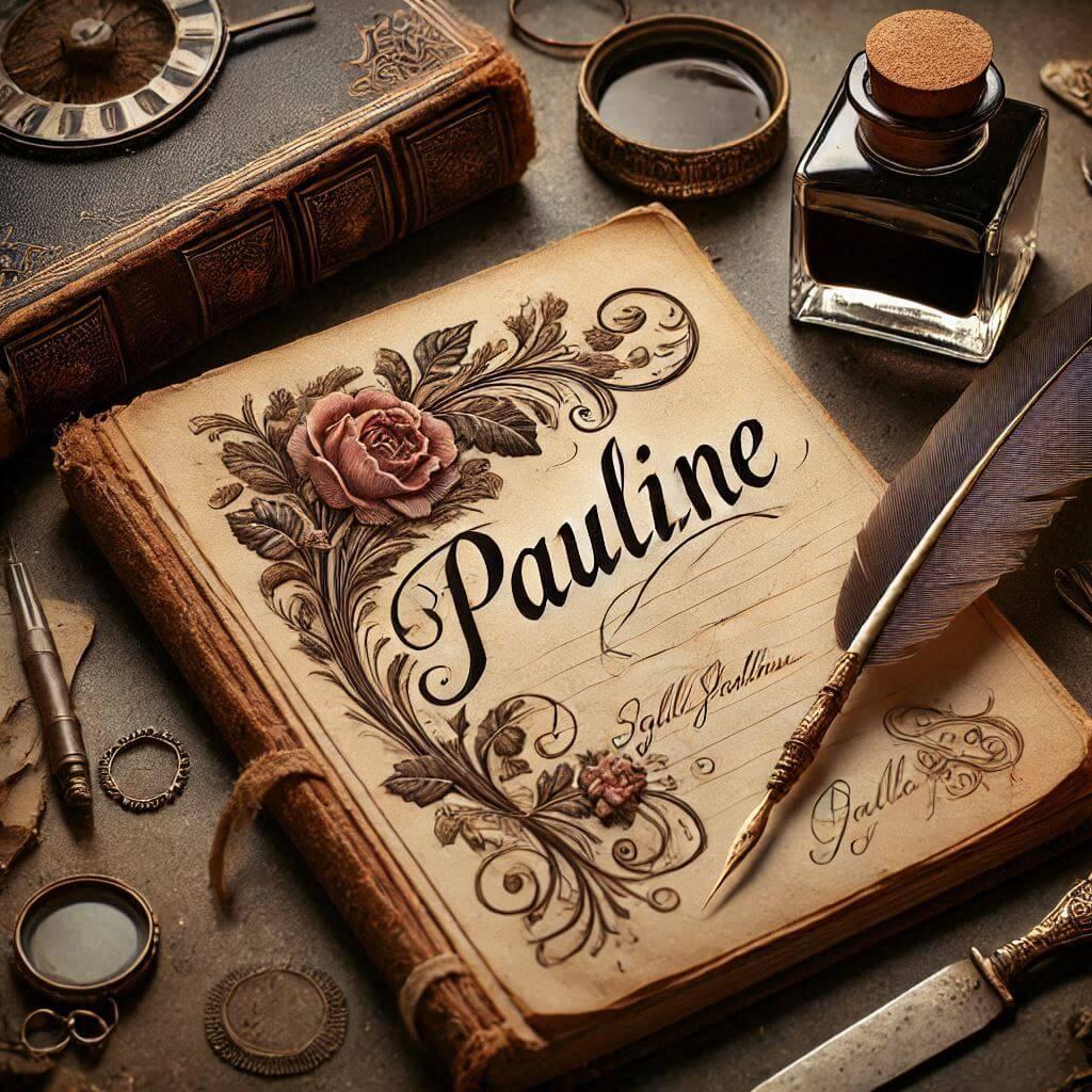 le prenom pauline joliment ecrit en calligraphie dans un carnet ancien 1