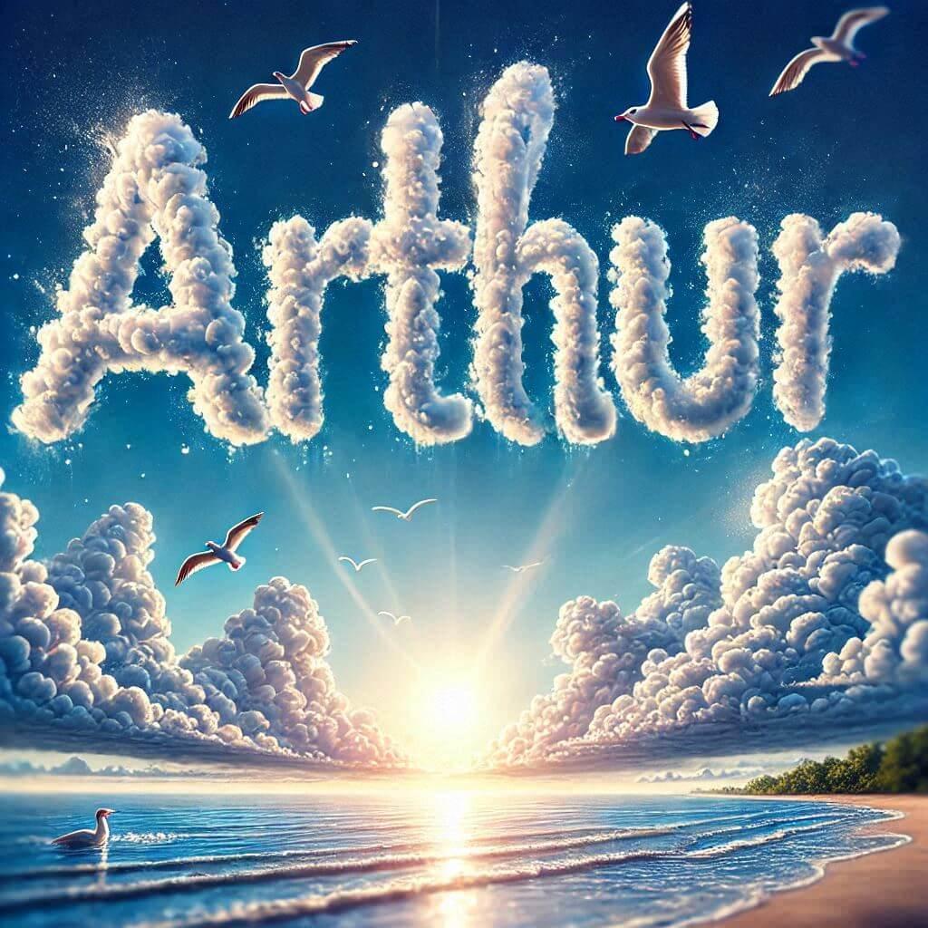 arthur prenom ecrit dans le ciel