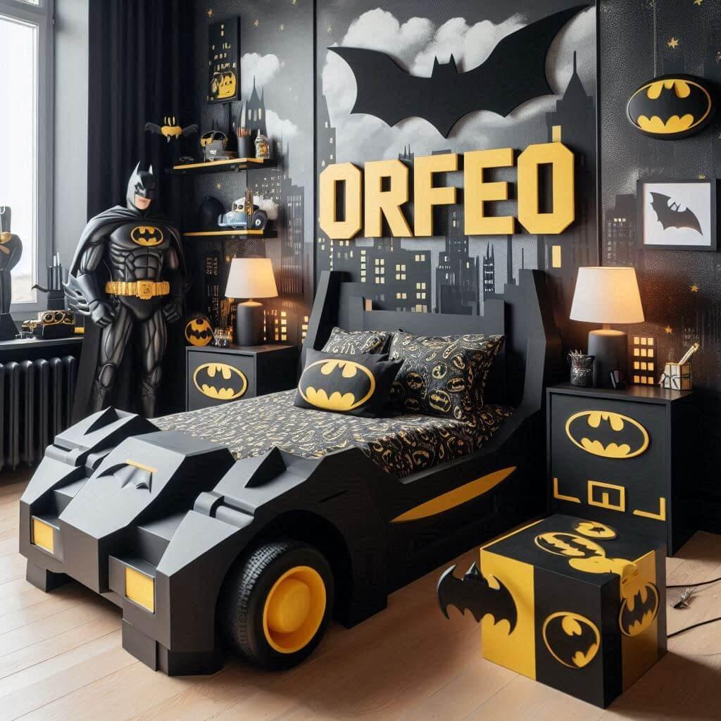 chambre enfant theme batman, prenom orfeo