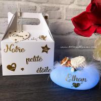 coffret cadeau naissance bébé - magnifique veilleuse thème ange à personnaliser