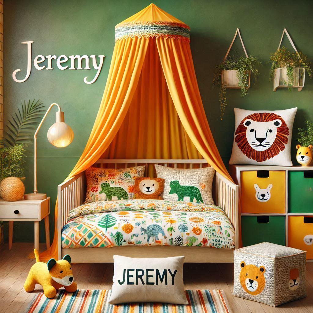 Chambre de petit garcon avec le prenom jeremy theme animaux