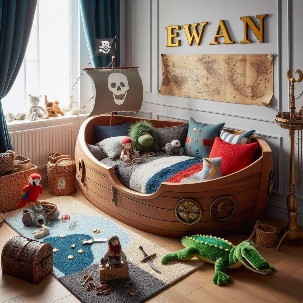 Chambre de petit garcon theme pirate prenom ewan