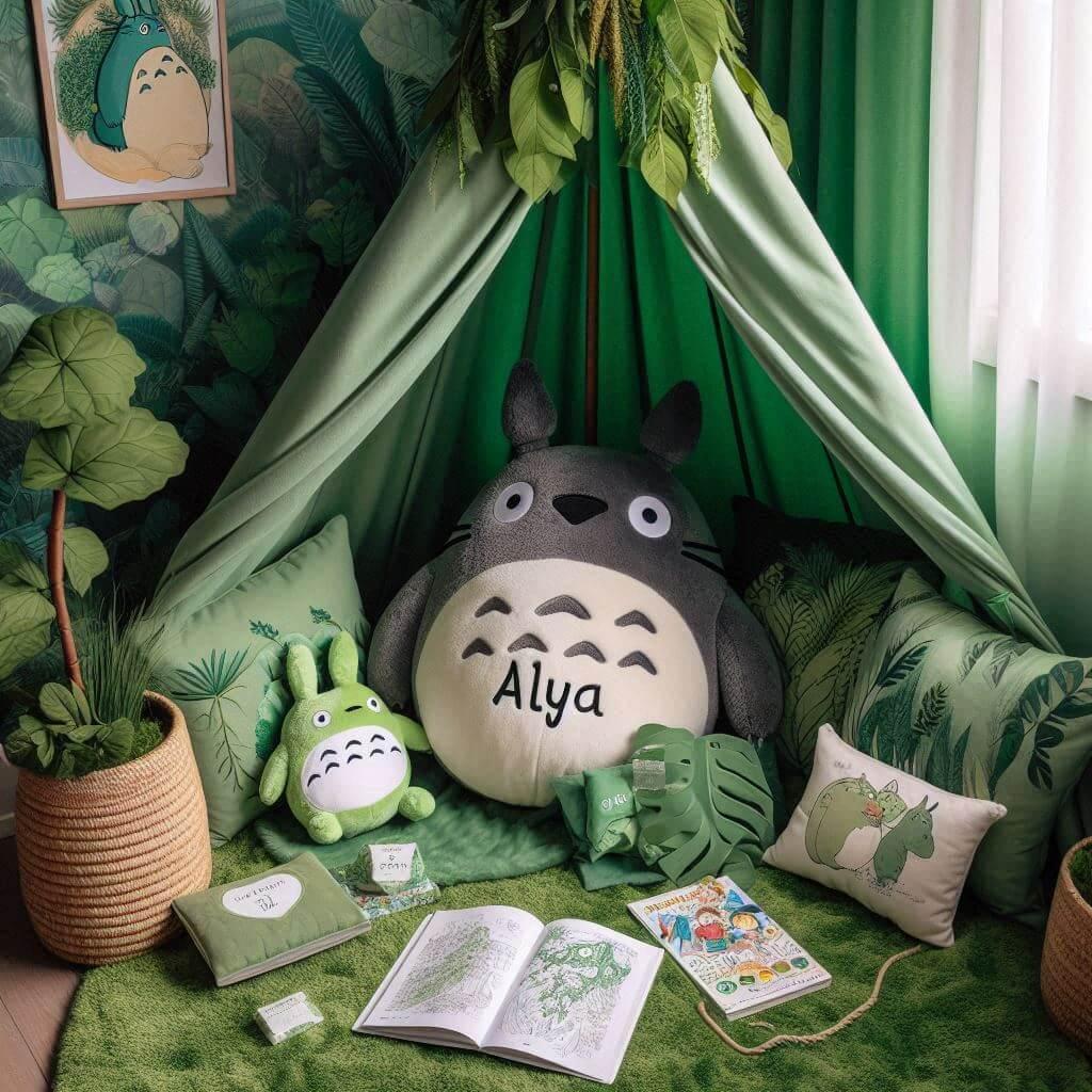 Chambre enfant totoro theme verdure prenom alya