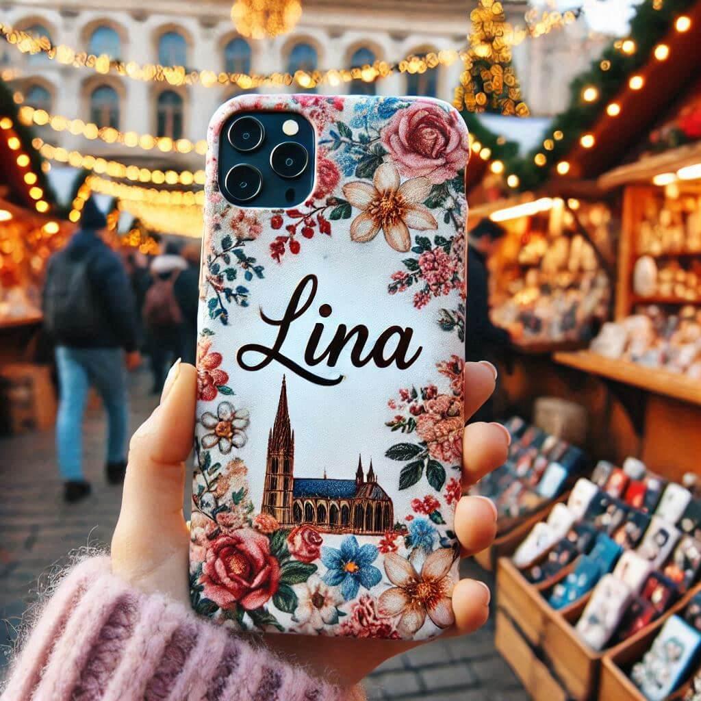 prenom lina, coque de telephone