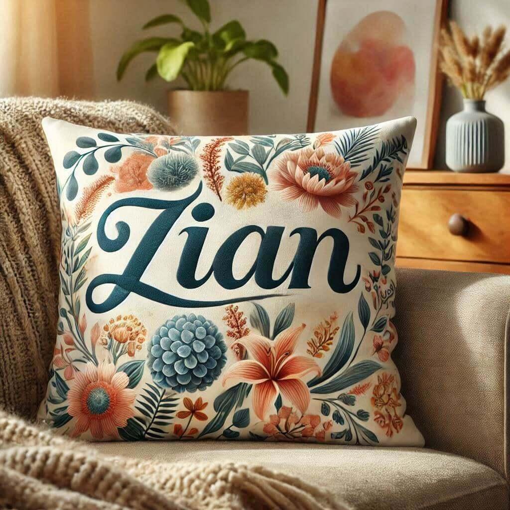 Coussin personnalise avec le prenom zian