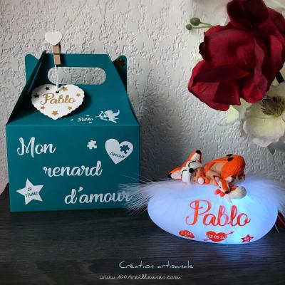 Handmade creation for baby in fox theme - unusual baby gift