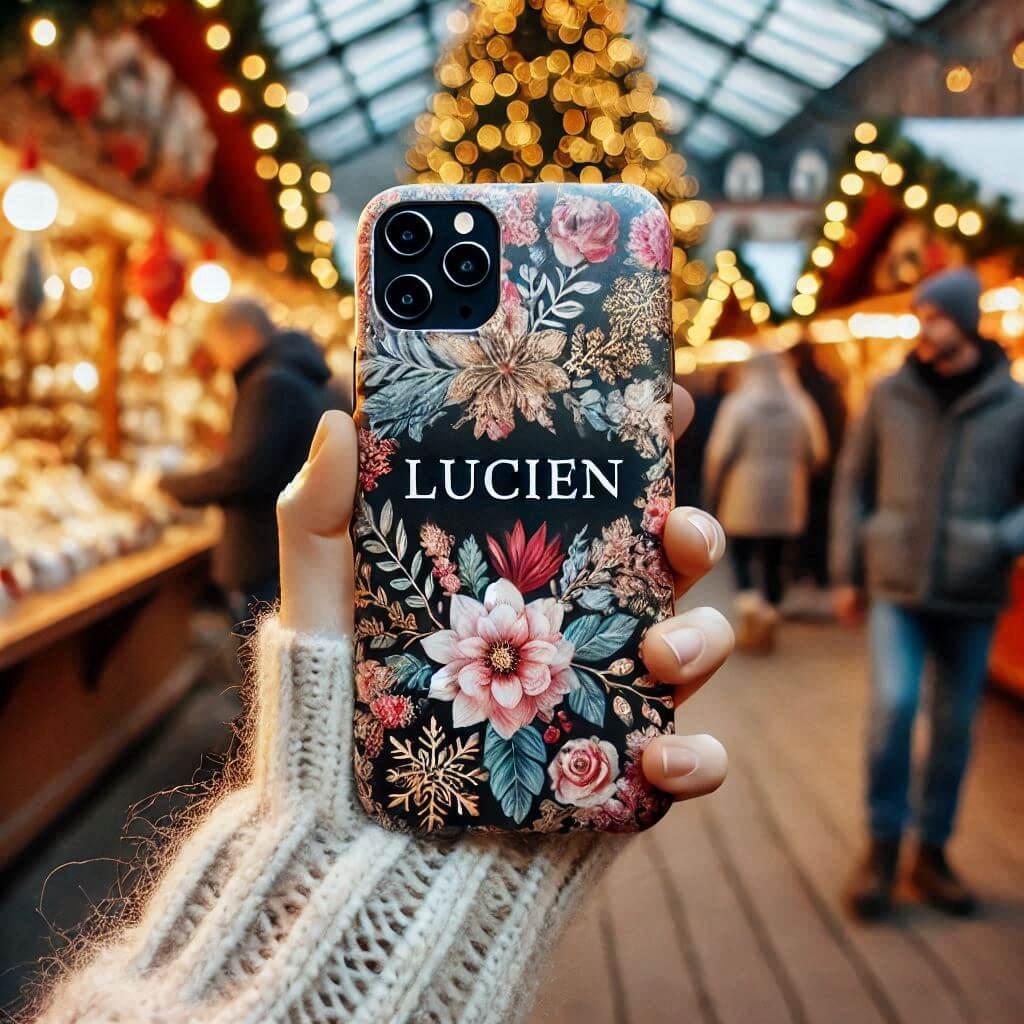 prénom lucien, sur une coque de telephone personnalisée