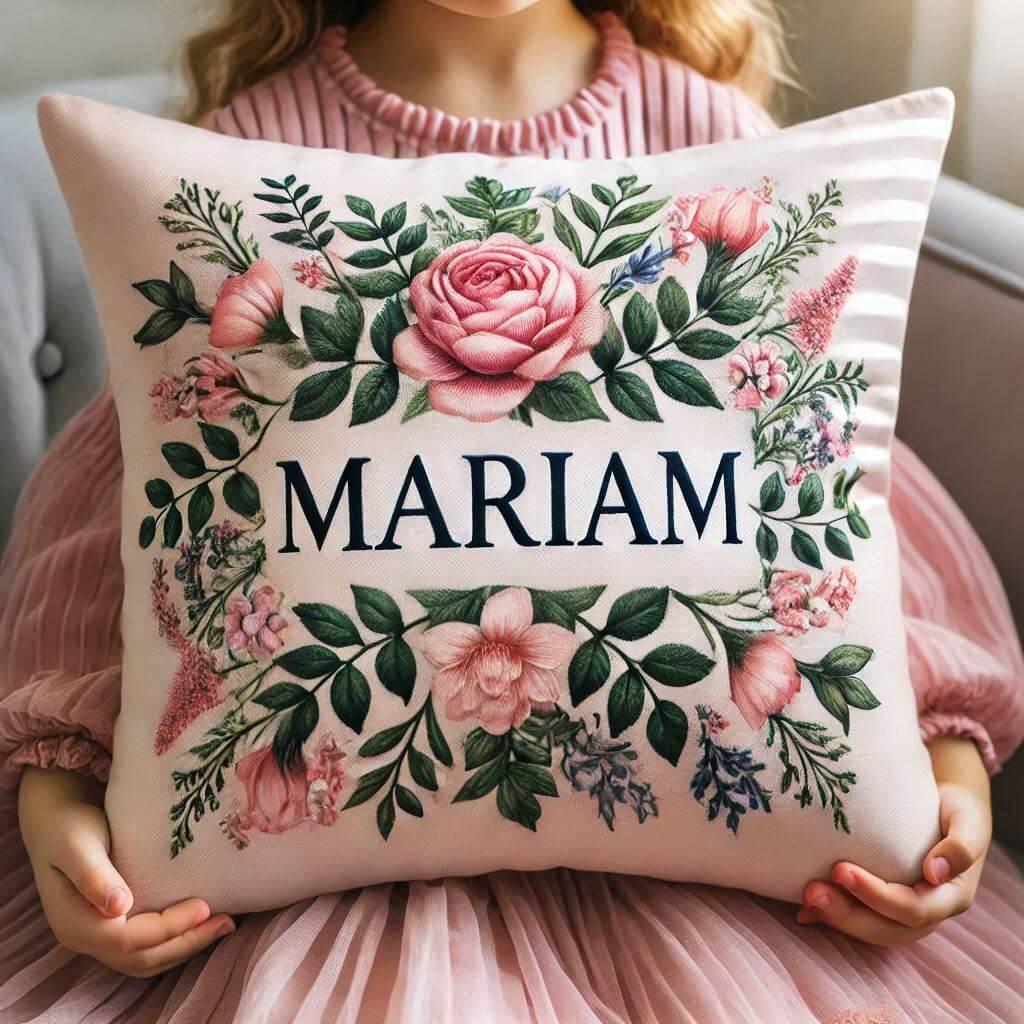 coussin personnalisé avec le prenom mariam