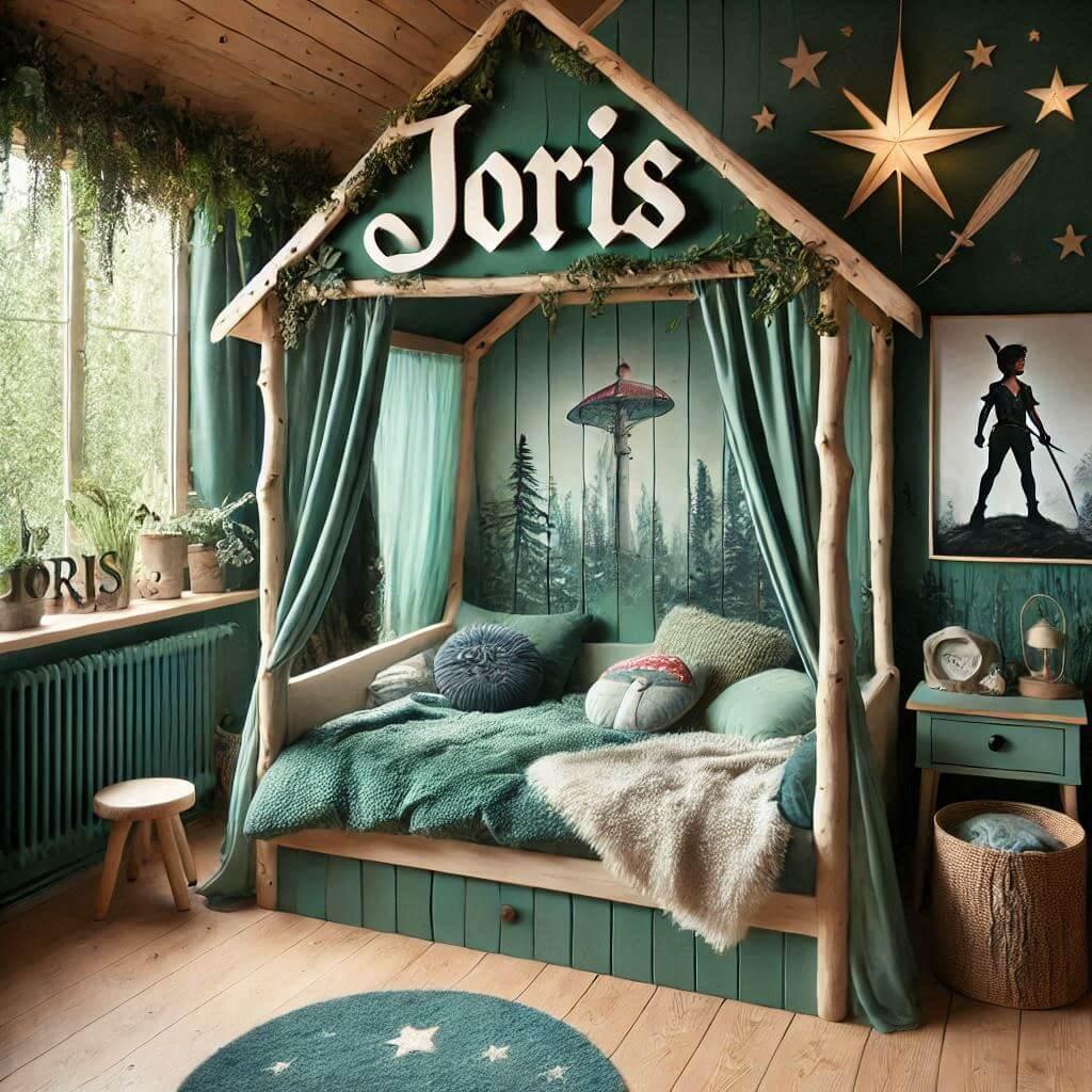 Decoration de chambre pour enfant theme peter pan prenom joris