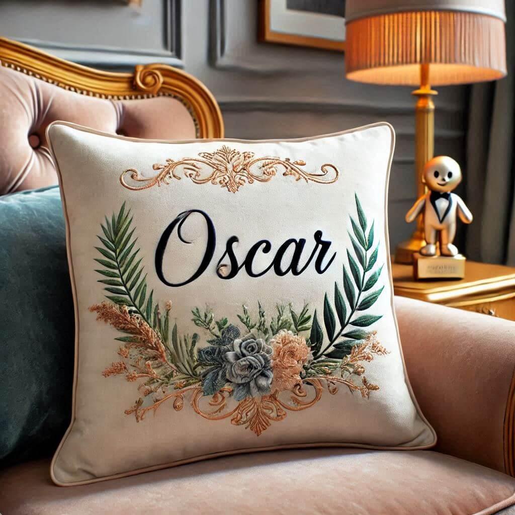 oscar prénom, coussin personnalisé