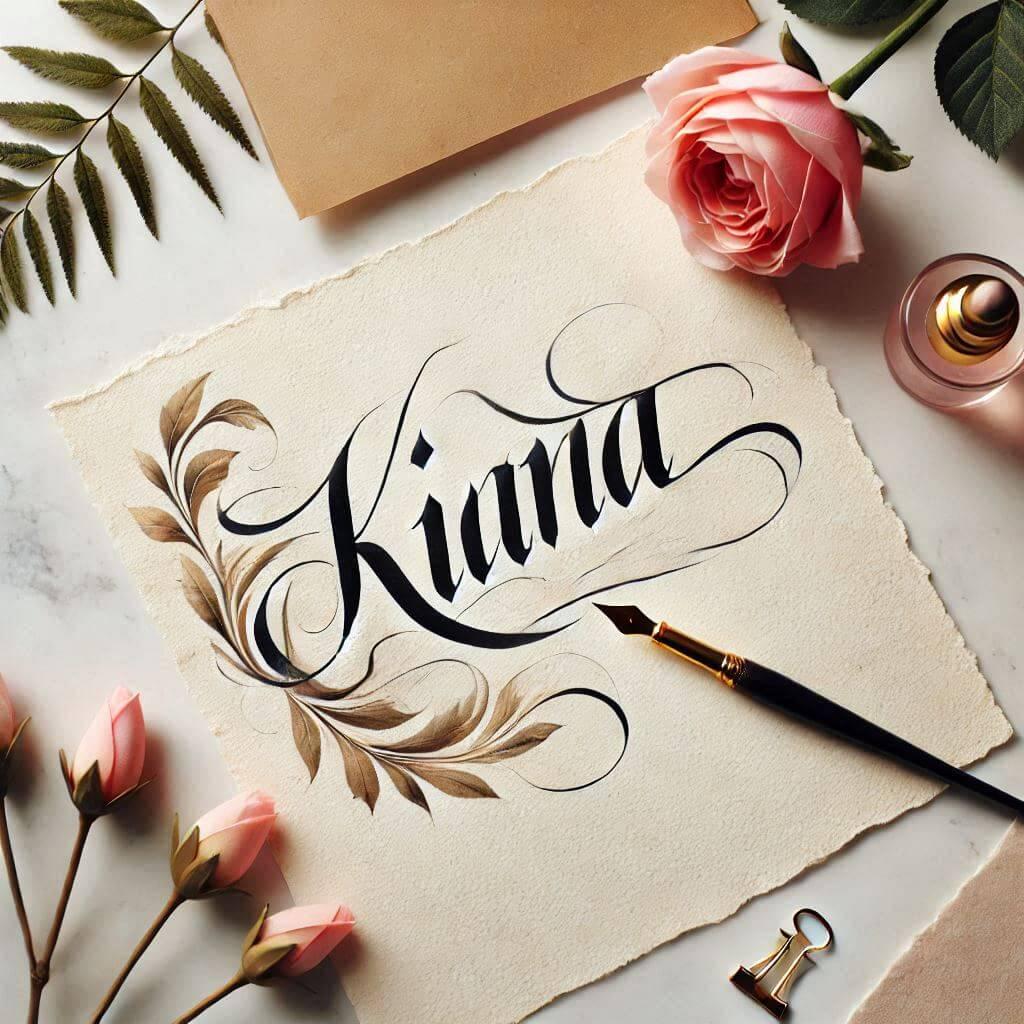 le prénom kiana ecrit joliment en calligraphie