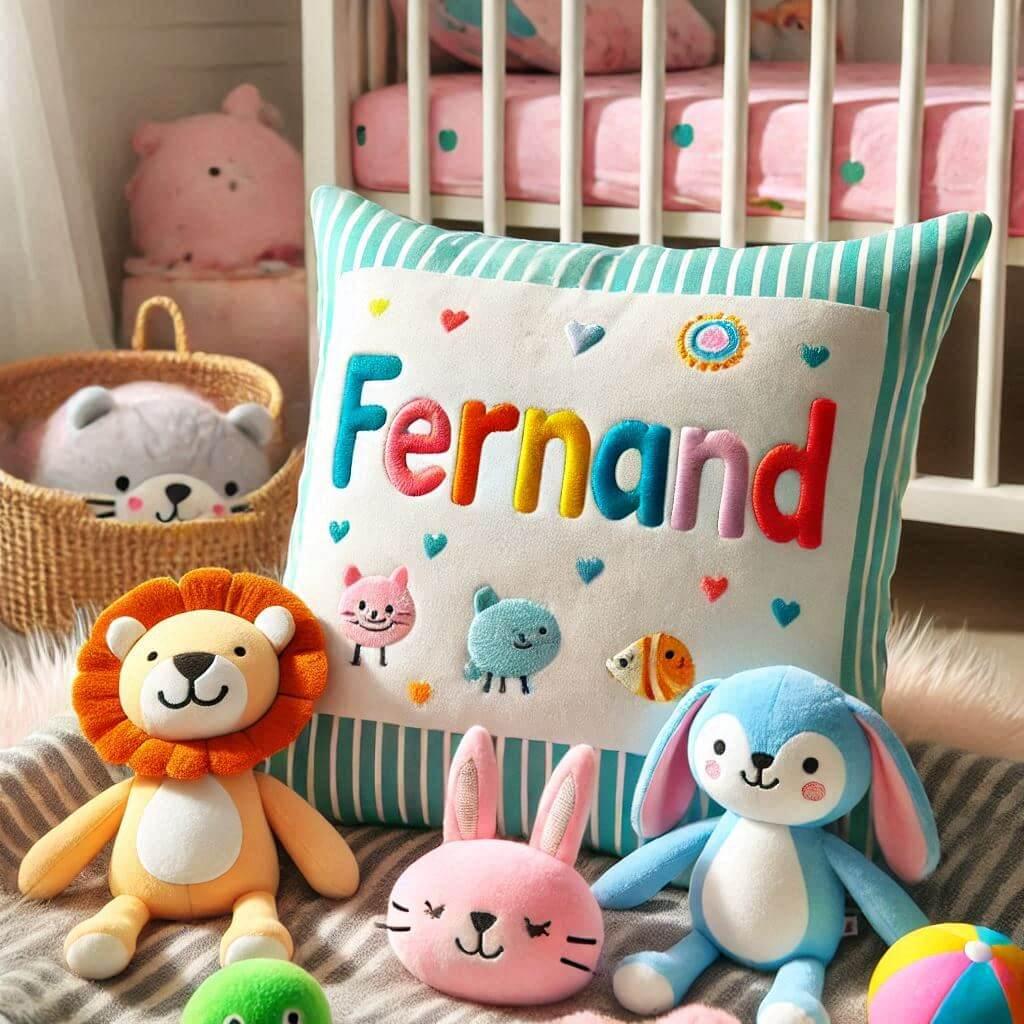 Le prenom fernand sur un coussin d enfant