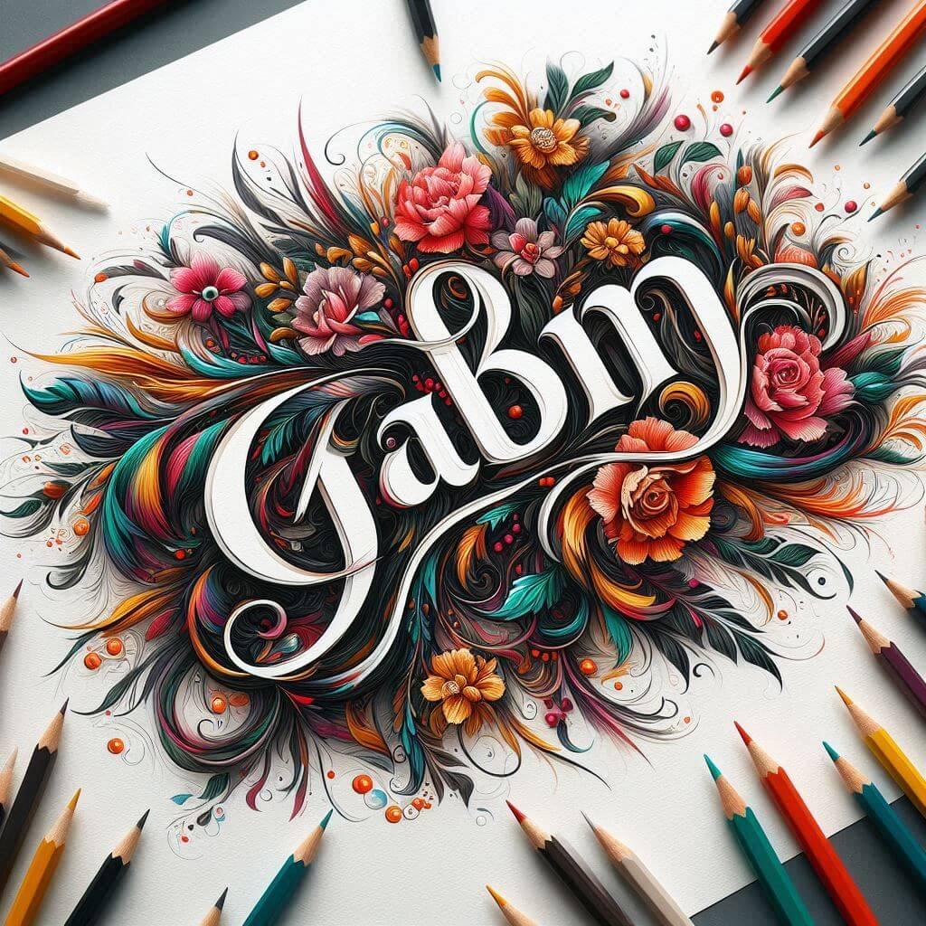 Prénom rétro : le prenom gabin ecrit joliment en calligraphie