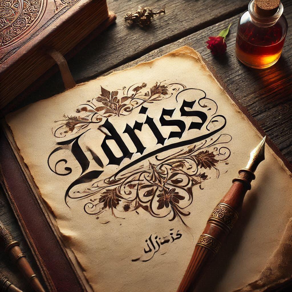 Le prenom idriss ecrit joliment en calligraphie sur un cahier ancien