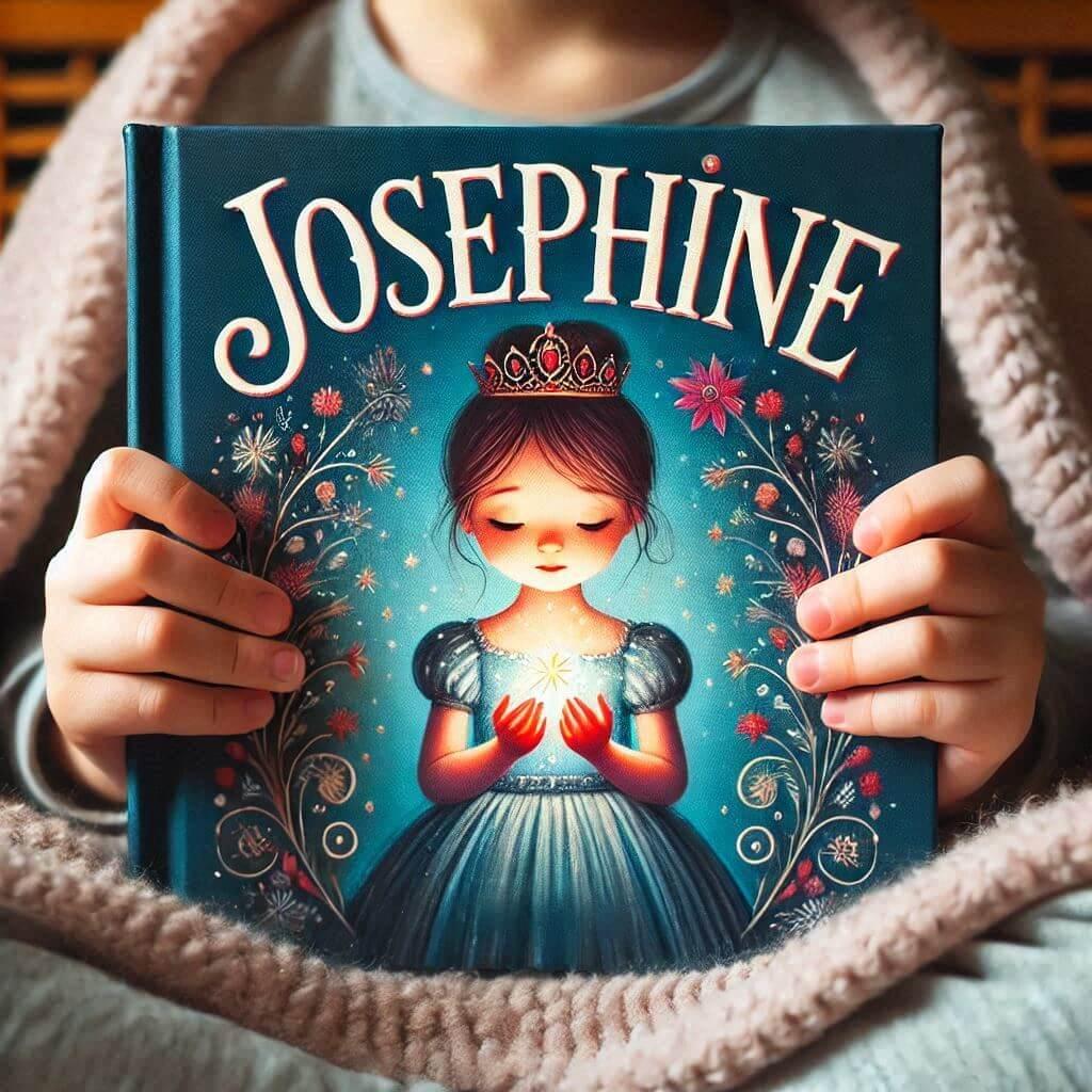 Le prenom josephine sur une couverture dun livre pour enfant dans les mains dun enfant 3 1 