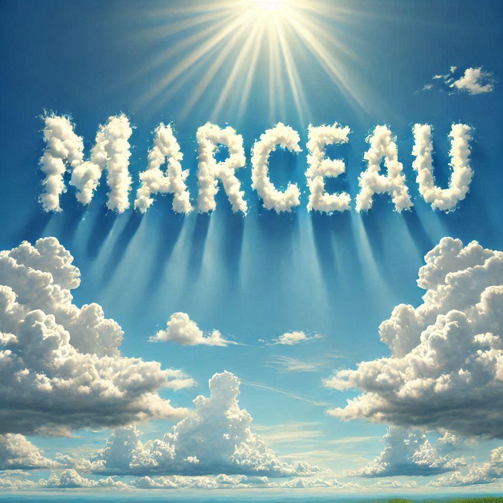 Le prenom marceau ecrit joliment dans le ciel