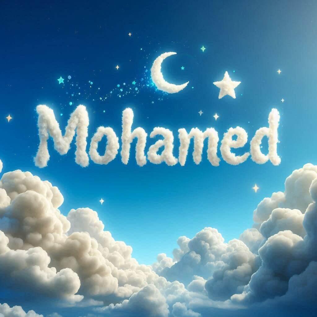 Le prenom mohamed dans le ciel avec une petite etoile 1