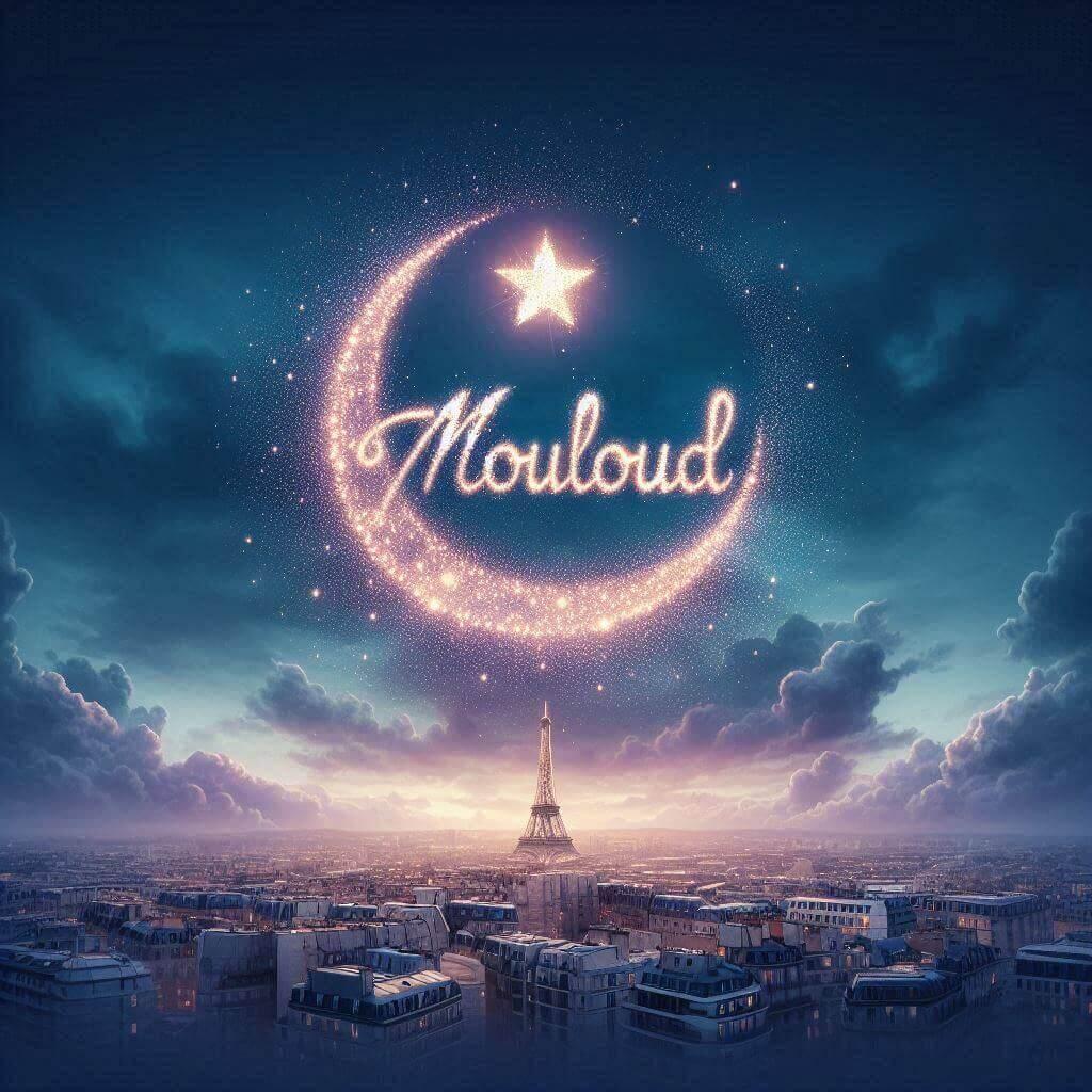 Le prenom mouloud ecrit dans le ciel