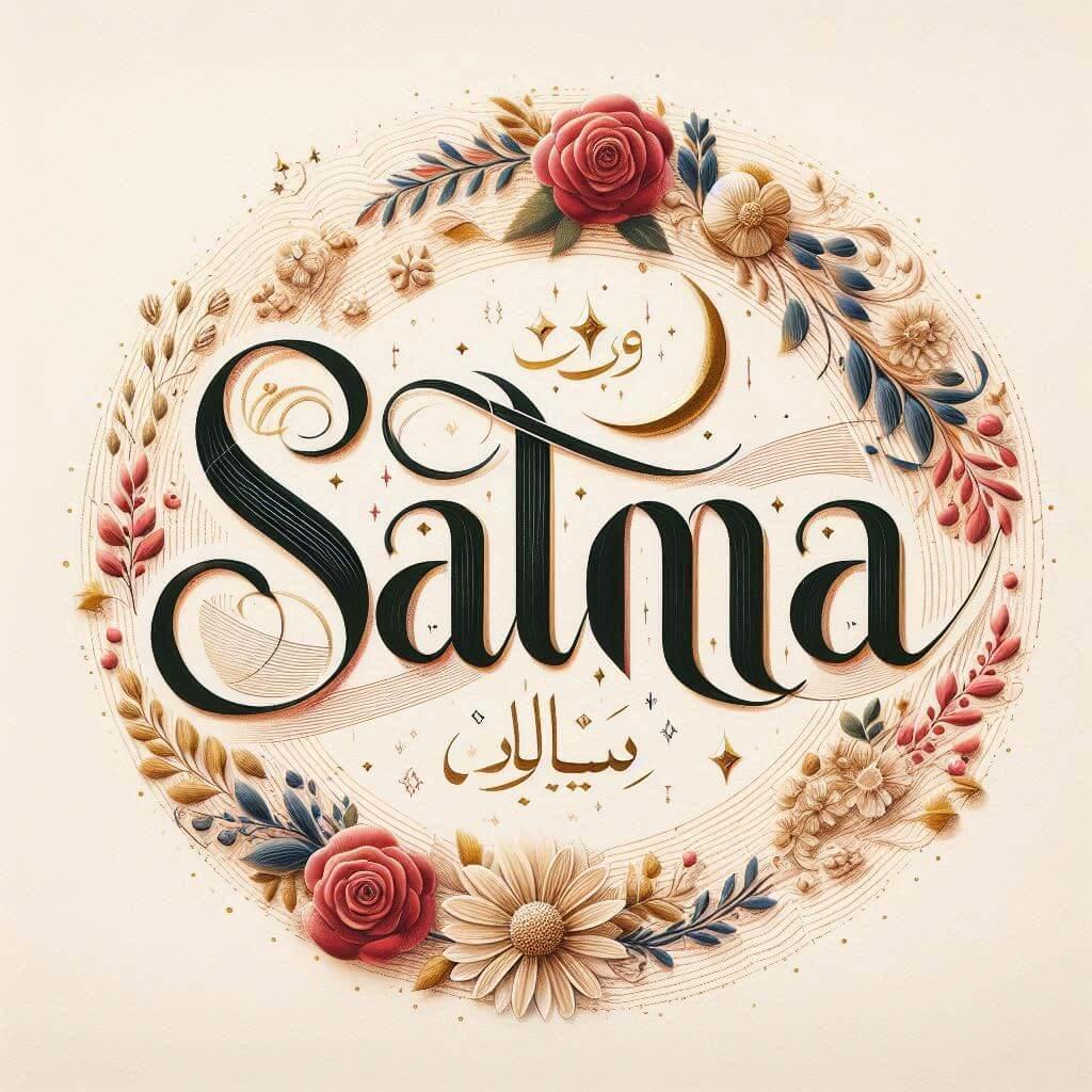 Le prenom salma ecrit en francais joliment en calligraphie 1 1