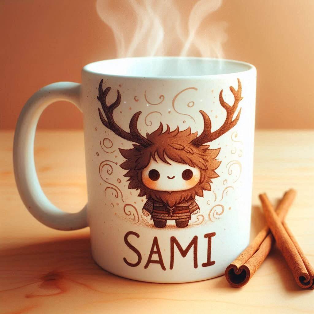 Le prenom sami ecrit sur un mug 1