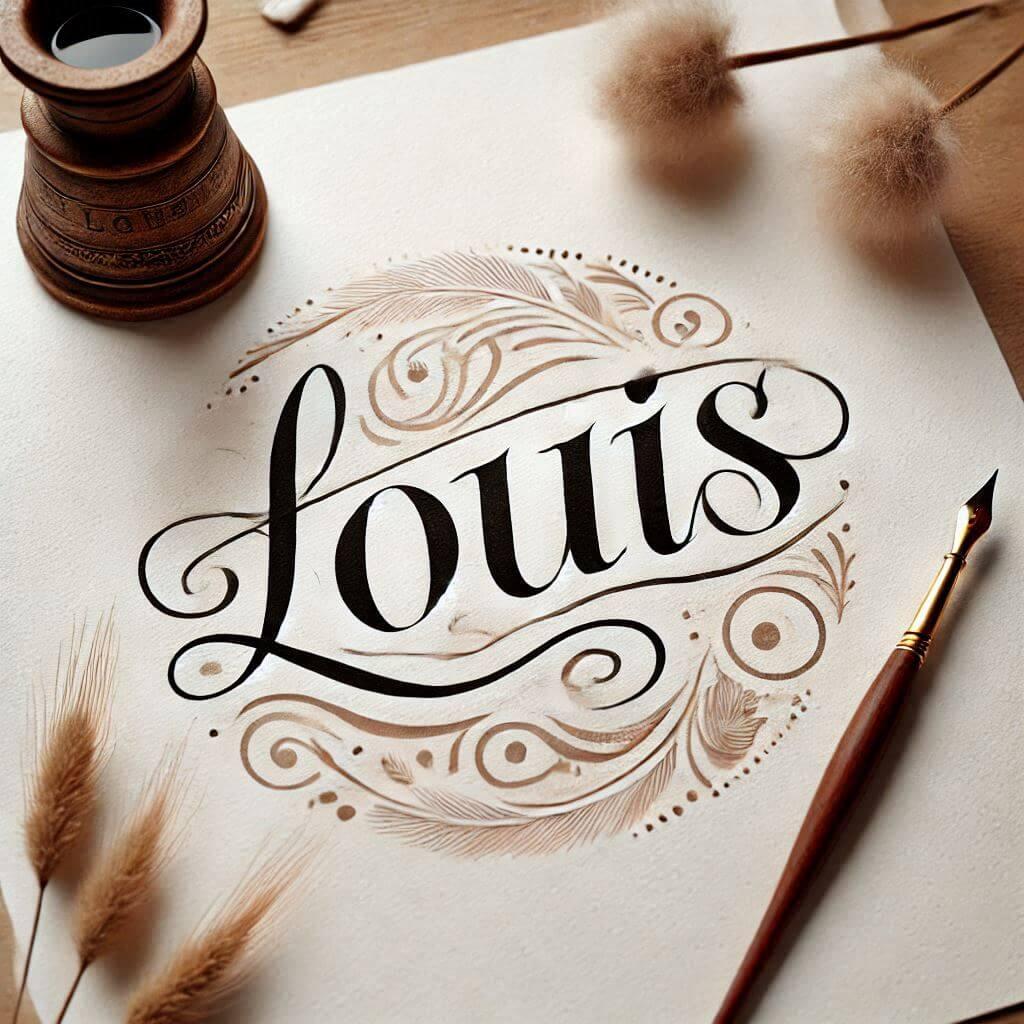 Louis prenom ecrit joliment en calligraphie