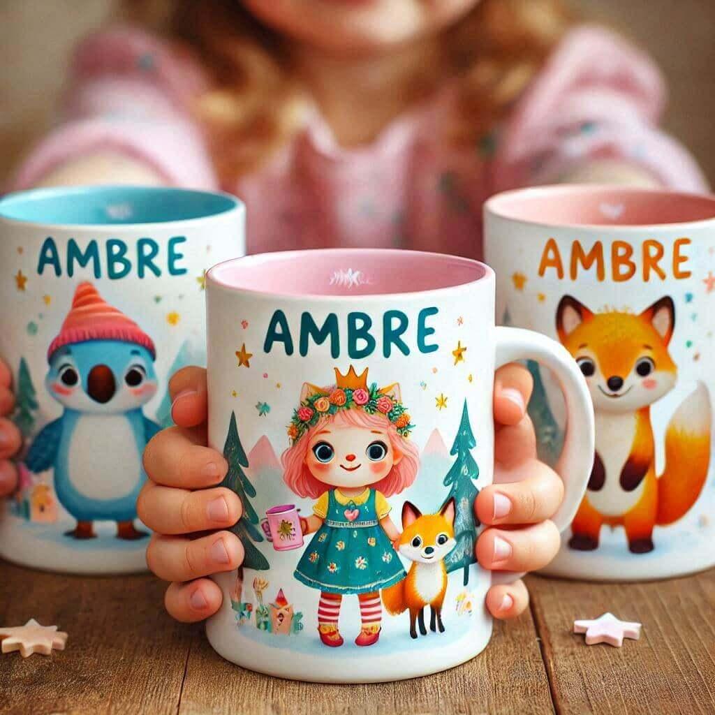 ambre prenom, mug enfant