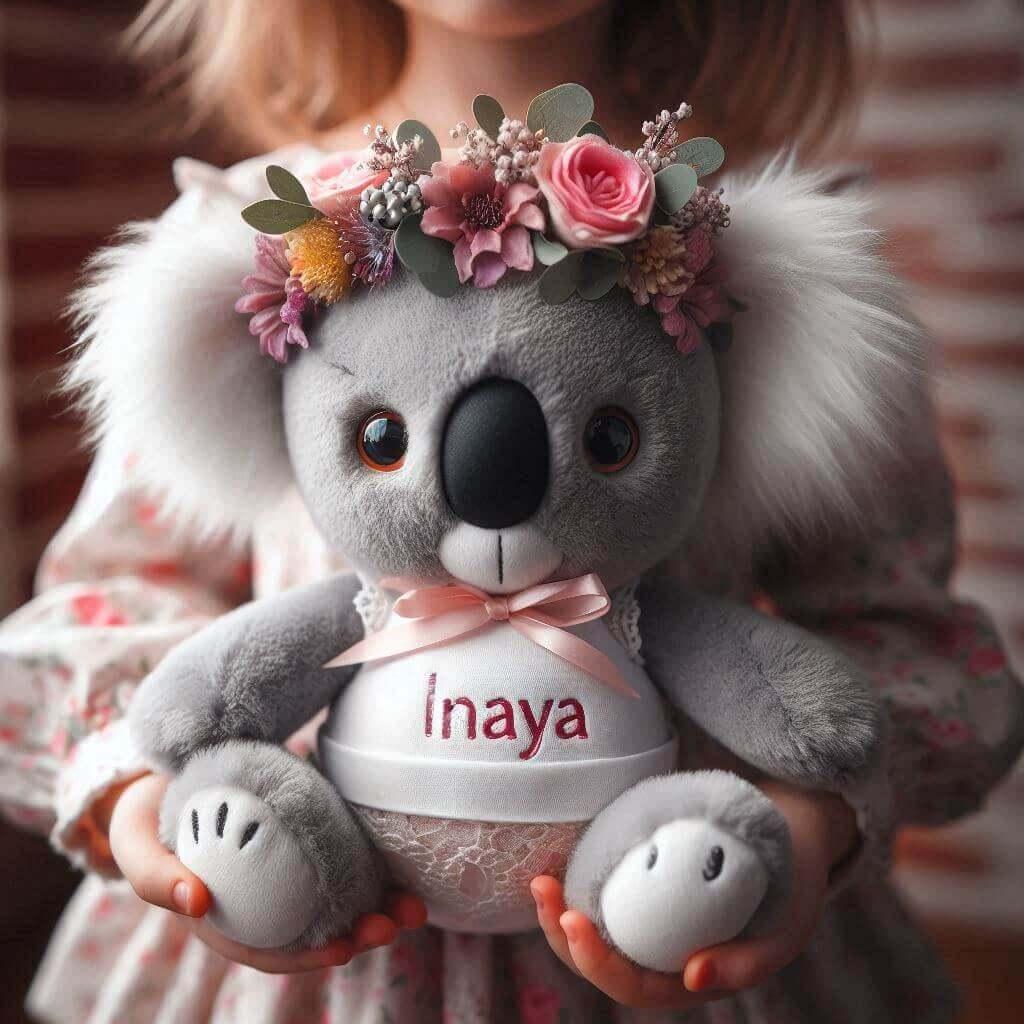 peluche koala personnalisée avec le prenom inaya