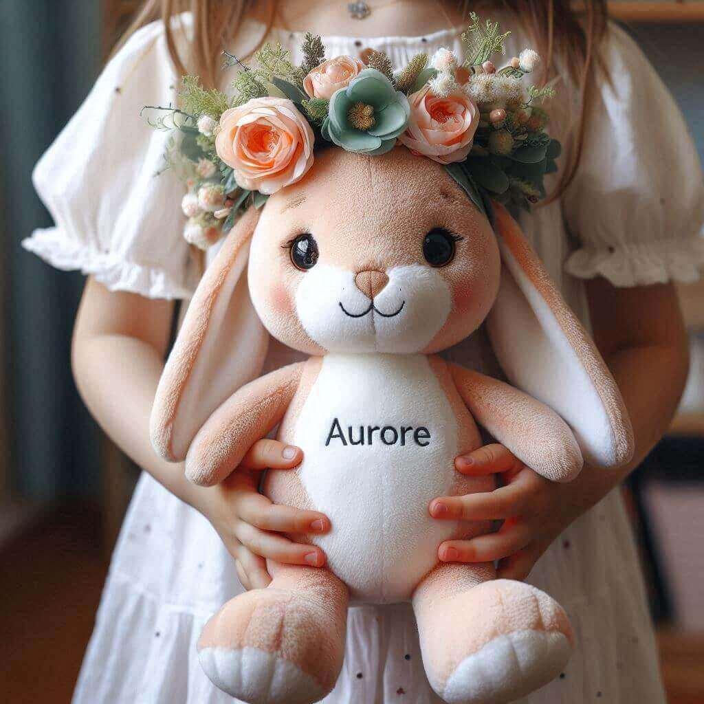 Peluche prenom aurore