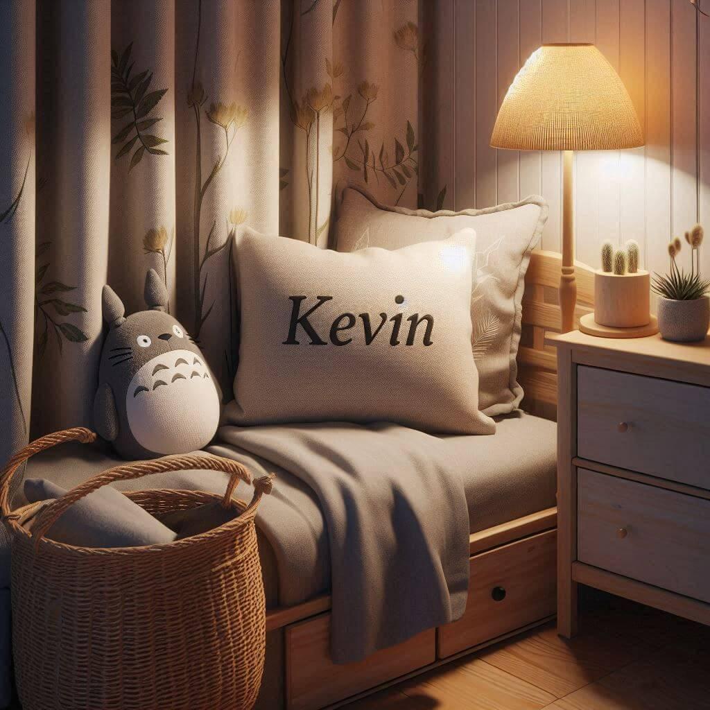 Prenom kevin dans la chambre d un petit garcon theme totoro