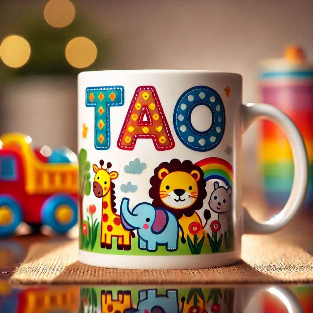 Prenom tao sur un mug denfant photo professionnelle