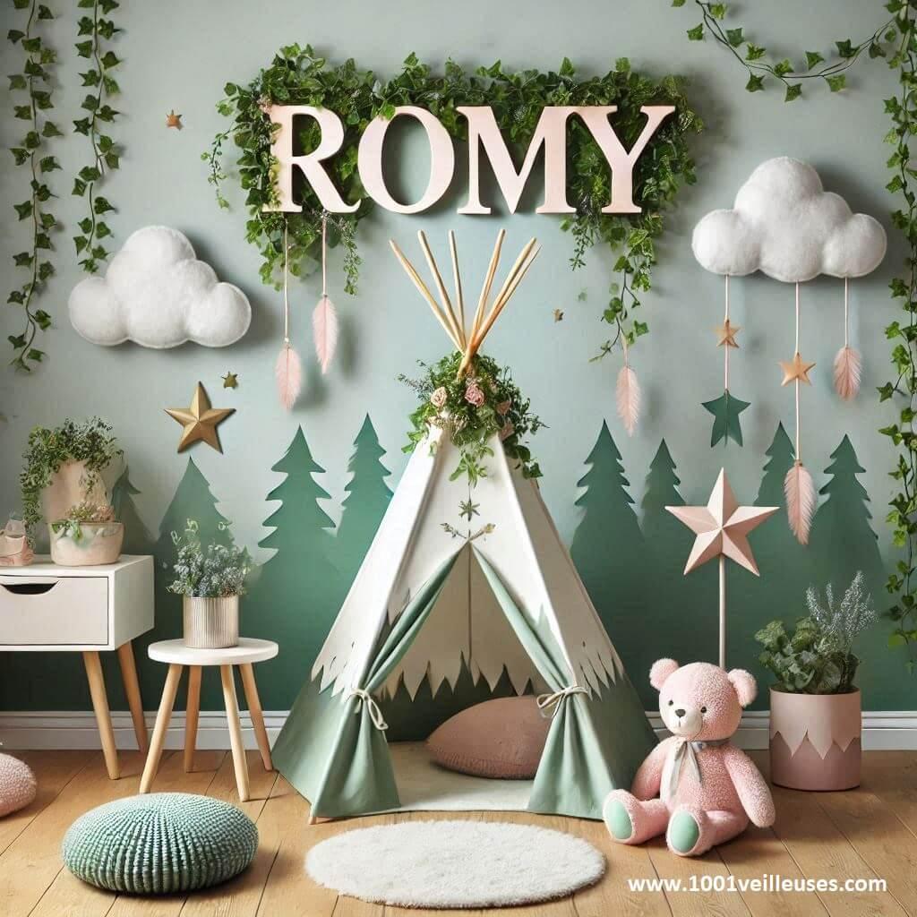 idée décoration de chambre pour petite fille, thème vert d