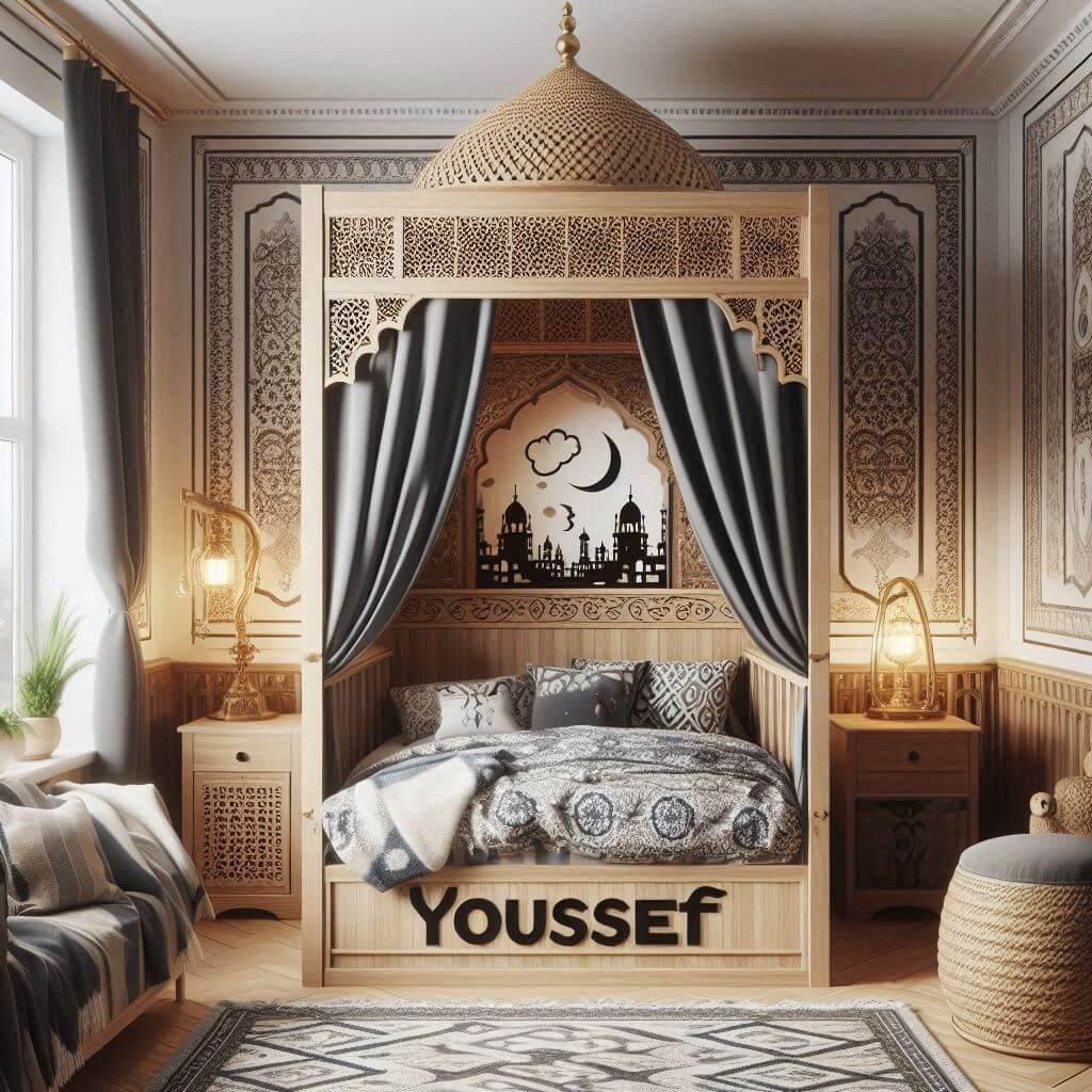 Chambre avec le prénom Youssef, theme oriental déco bébé