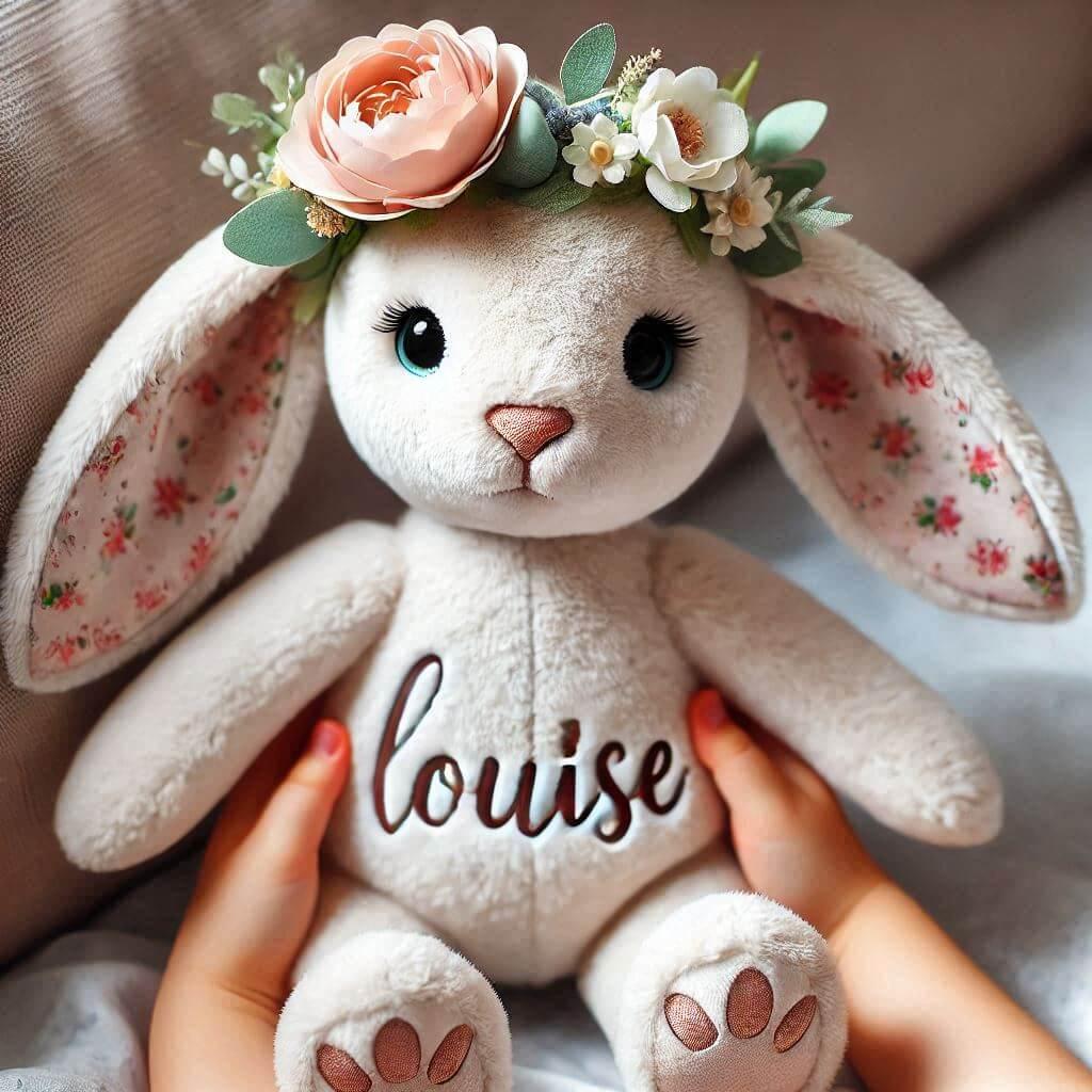 peluche personnalisée avec le prénom Louise