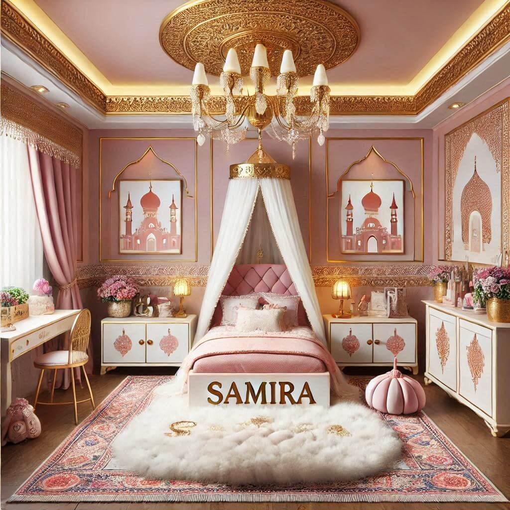 chambre orientale petite fille, prenom samira