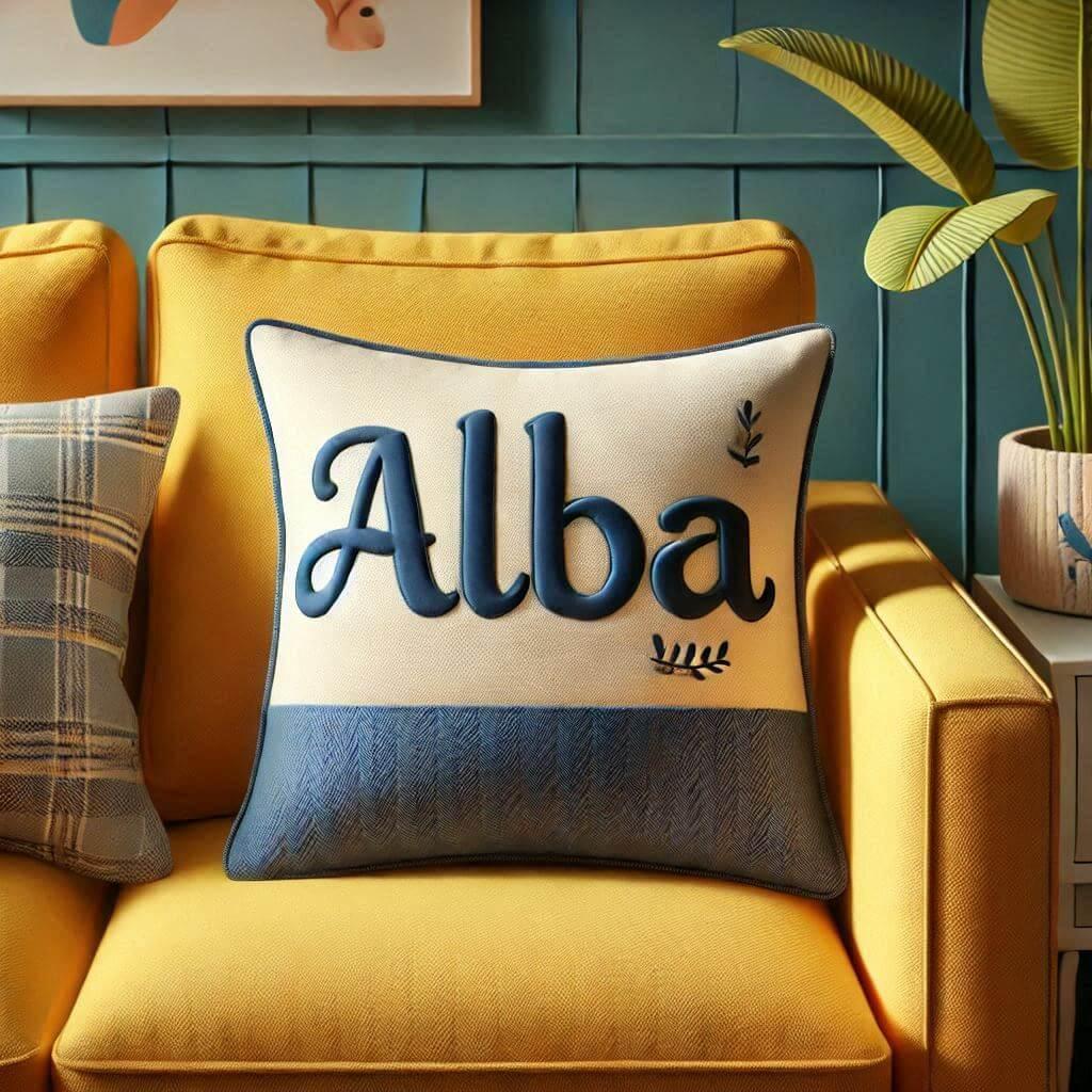 Coussin prénom Alba