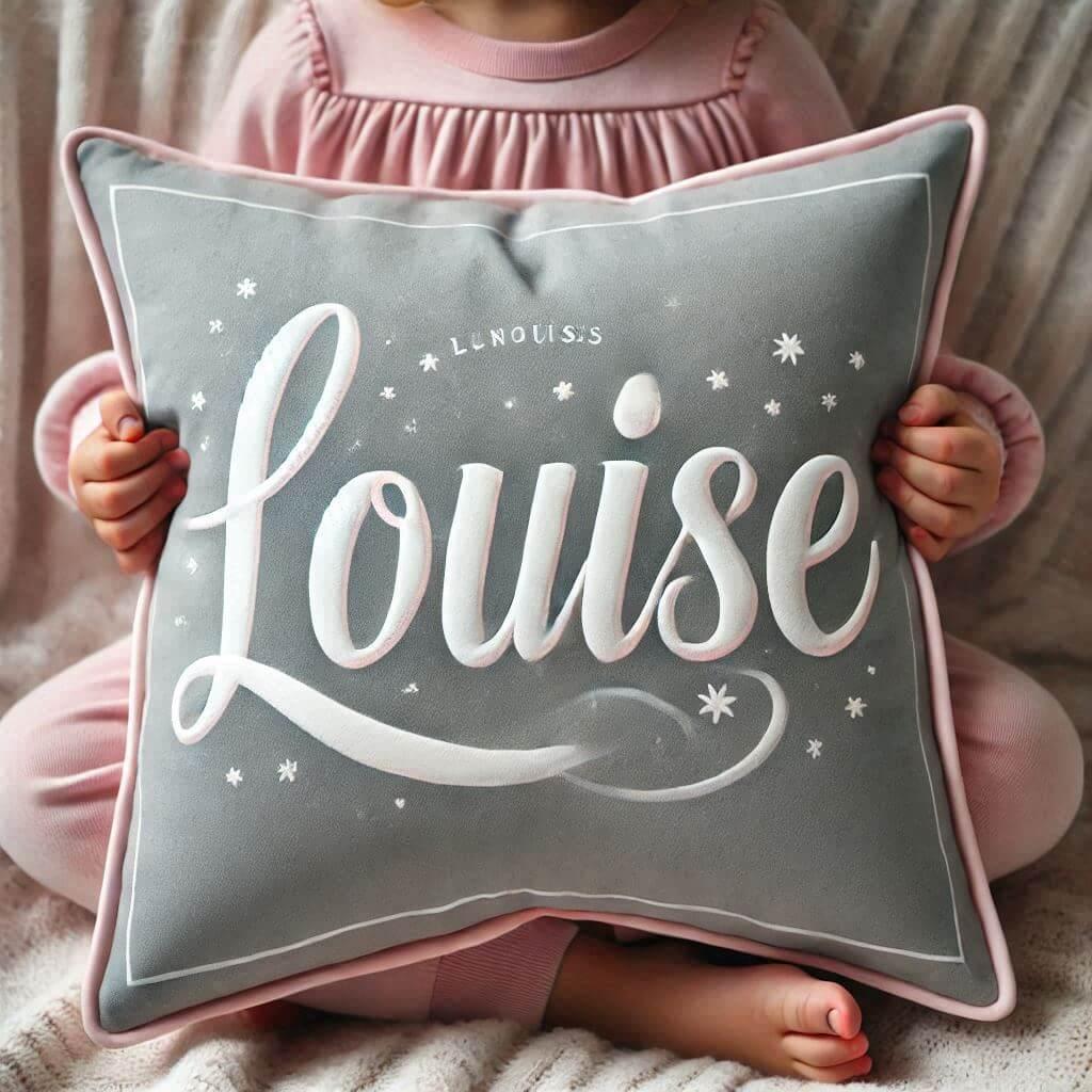 coussin personnalisé avec le prénom Louise