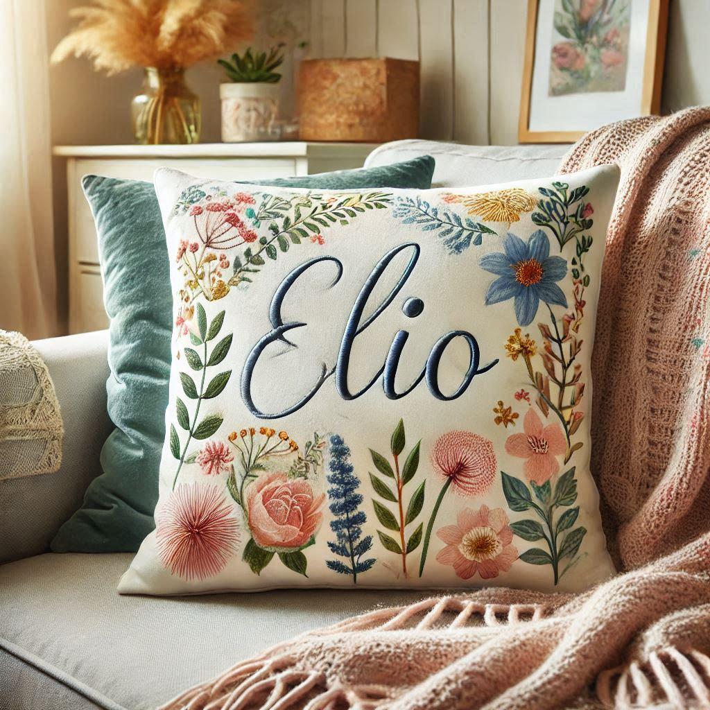 coussin personnalisé, prénom Elio