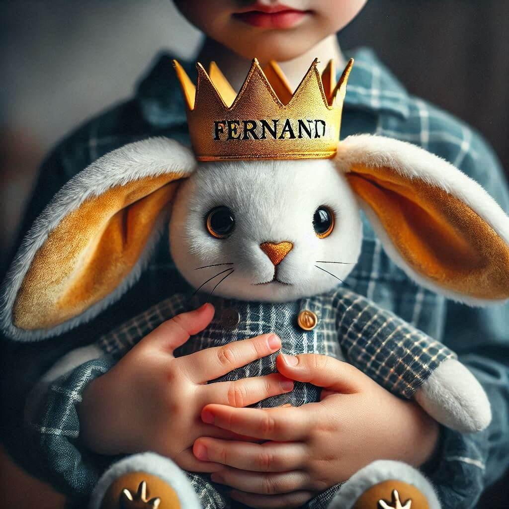 peluche lapin personnalisé avec le prenom Fernand