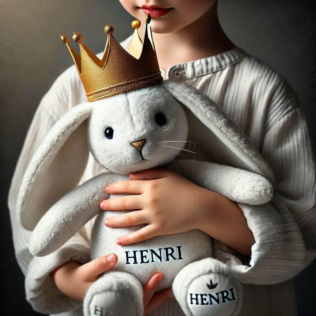 peluche lapin personnalisée avec le prénom henri