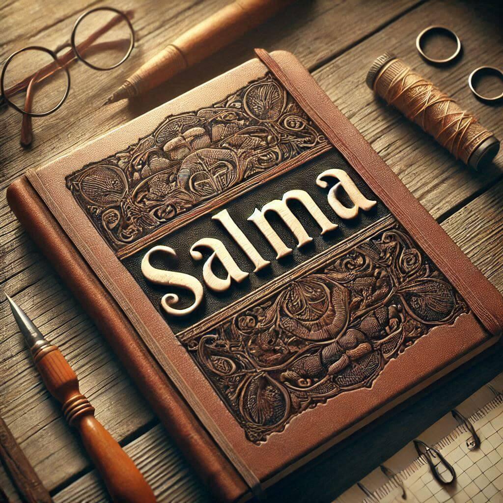 prenom salma ecrit joliment en francais sur un ancien carnet