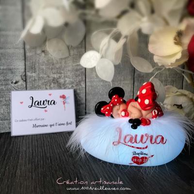 Luce notturna nascita personalizzata Minnie bambina - Regalo nascita bambina.