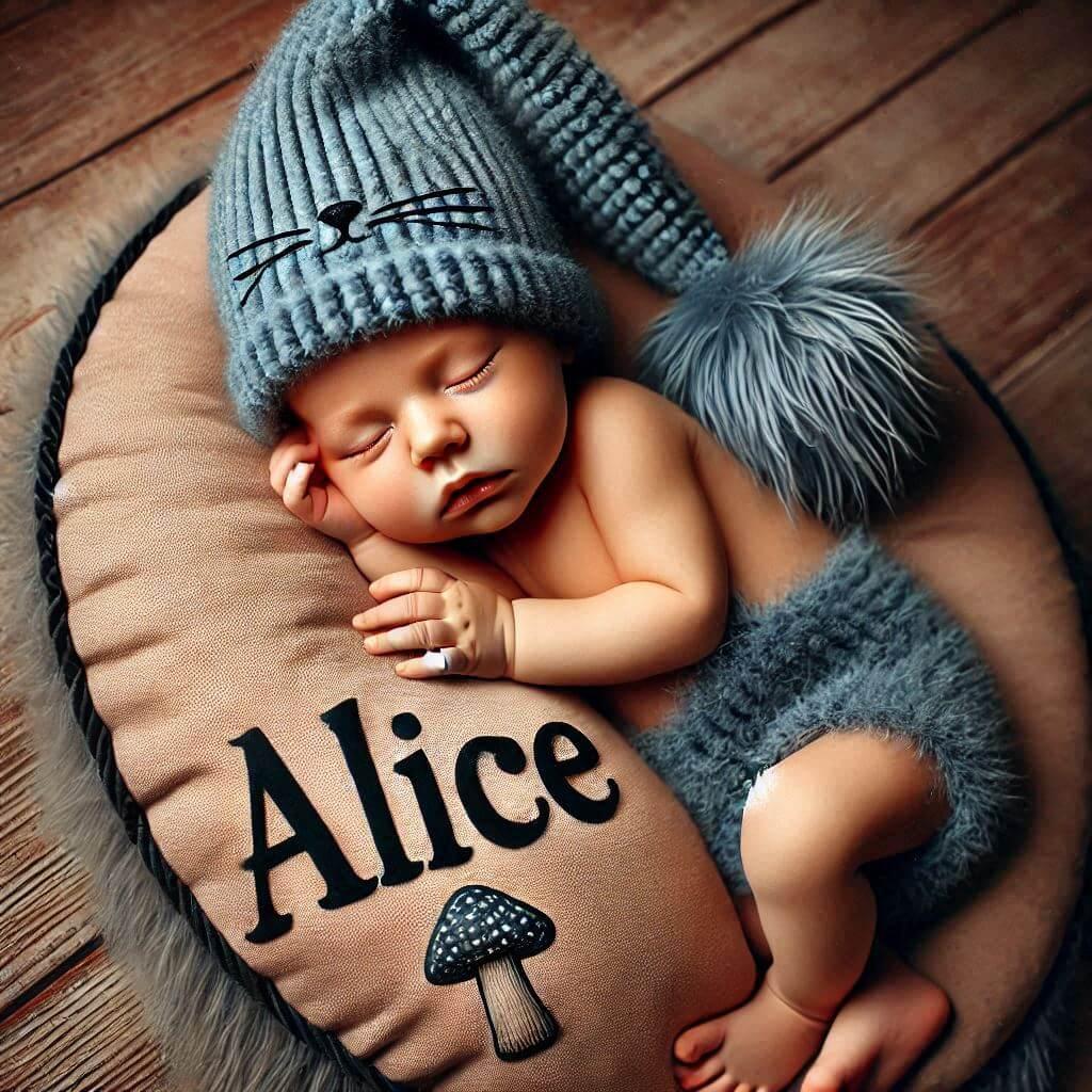 prénom Alice, bébé fille qui dort