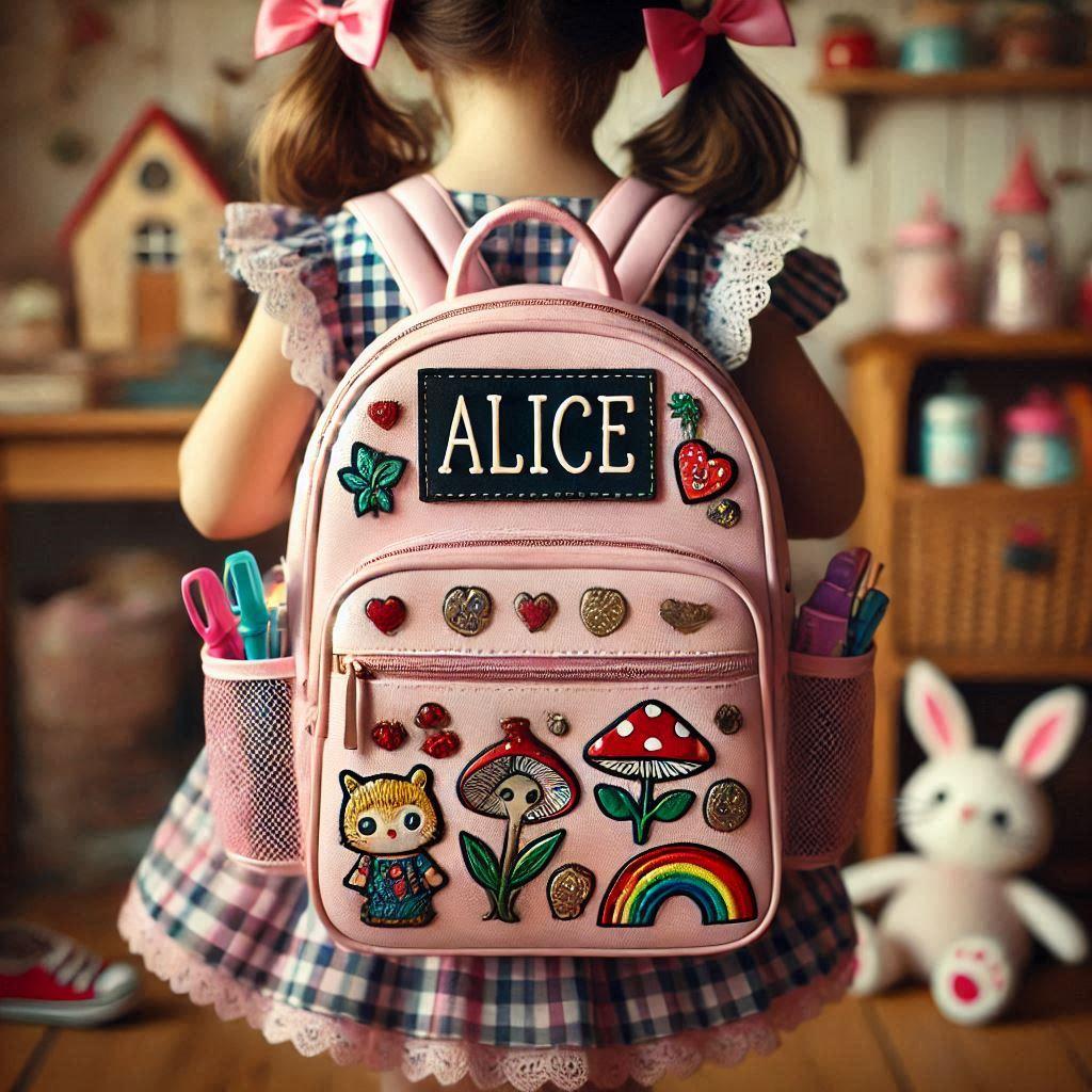 cartable enfant personnalisé avec le prénom Alice