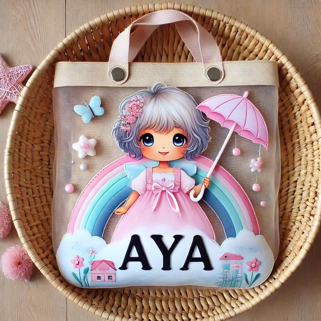 Un cartable d enfant personnalise avec le prenom aya