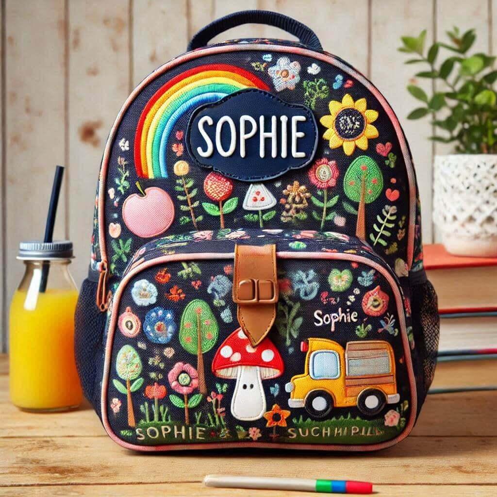 Un cartable d enfant personnalise avec le prenom sophie 1