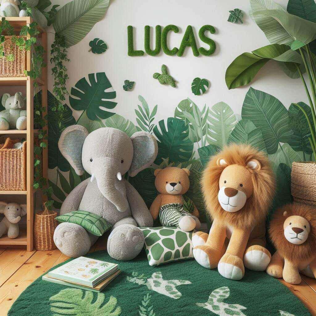 chambre theme jungle, prenom lucas