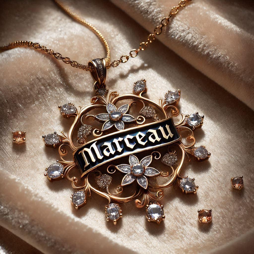 Un collier avec le prenom marceau